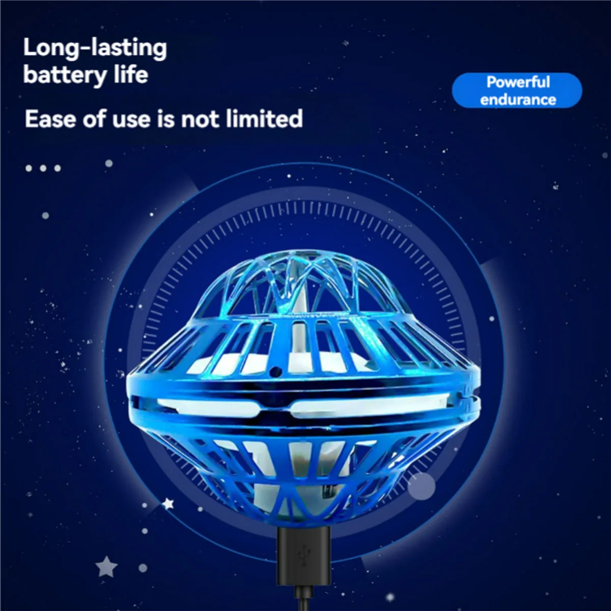 UFO Intelligent Sensing Flying Ball Hovering Saucer Floating Ball Black Technology Fingertip Gyroscope Children\'s Toy