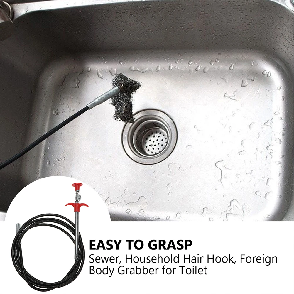 

2 Pcs Pipeline Hook 250cm Flexible Elastic H Grabber Tool Drain Clean Claw Multifunctional Pipe Cleaner Jewelry Hair