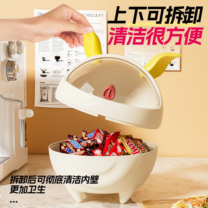 Bote de basura de escritorio, bonita cubierta transparente, contenedor de almacenamiento multifuncional de gran capacidad para oficina y hogar