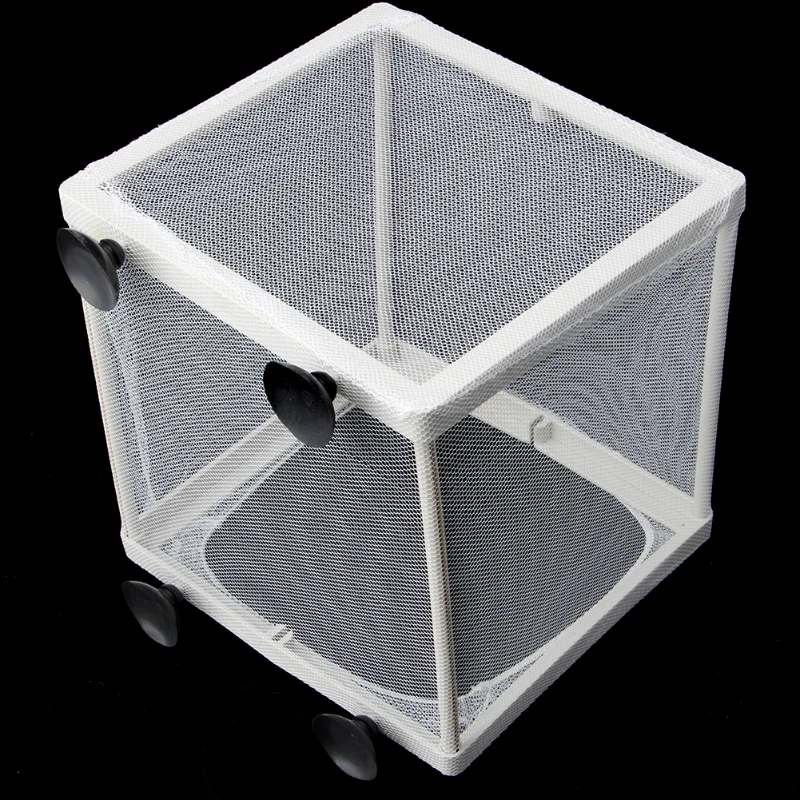 Aquarium Mesh Hatchery Fish Fry Breeder Box Separation Net with Suction Cups