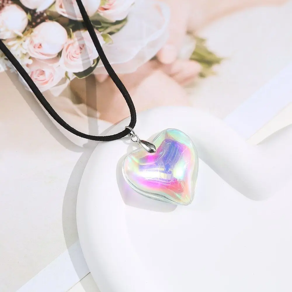 قلب صغير الشرير القلب كريستال قلادة القوطية حبل سلسلة الأحمر القلب قلادة Y2K مجوهرات خمر القلب القلائد المختنق النساء الرجال #1