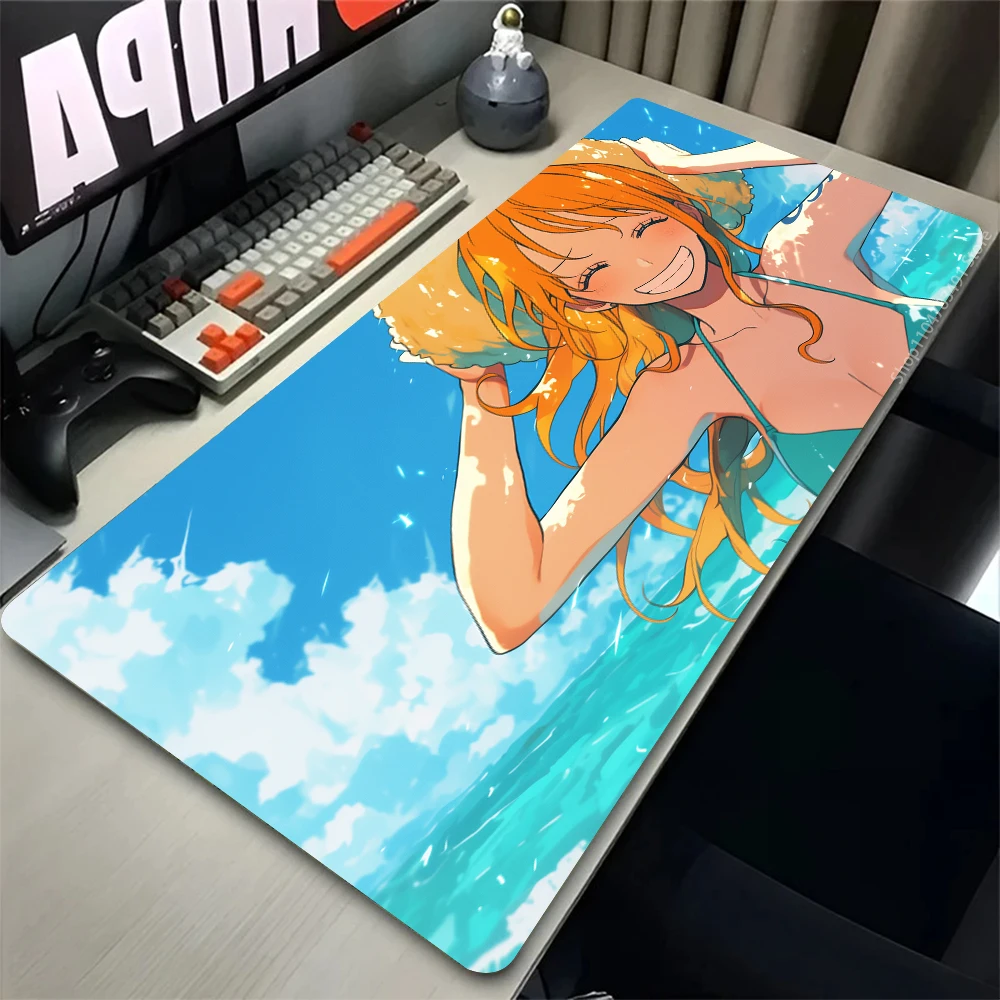 Anime Gaming Speed Mauspad O-one P-piece Seaside Nami Gamer Büro Laptop XXL Schreibtischunterlage Tastatur Computer Schreibtischmatte