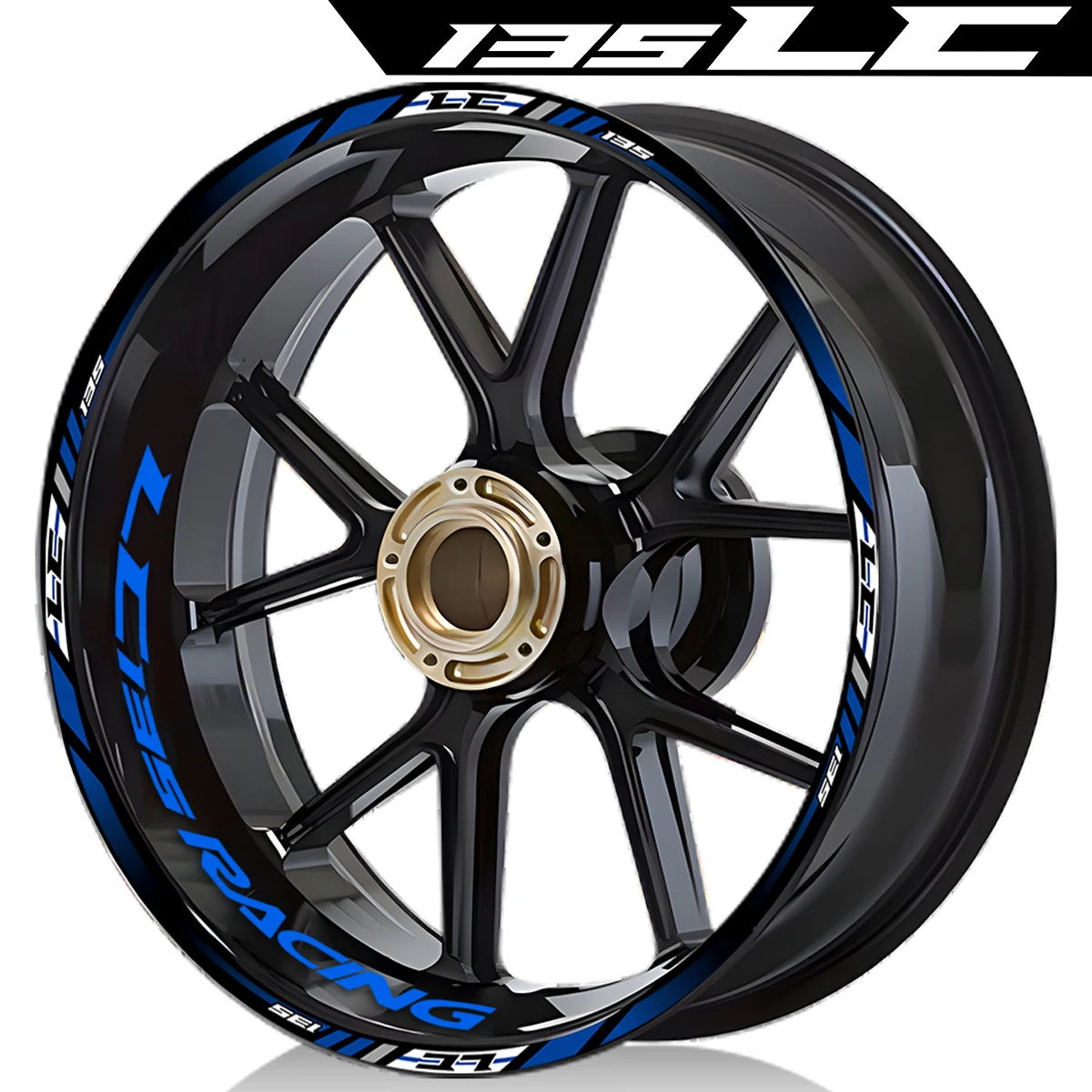 

For YAMAHA LC135 V1 V2 V3 V6 V7 V8 17 Inches Reflective Motorcycle Wheel Hub Stickers Moto Inner Rim Stripe Decal Accessories