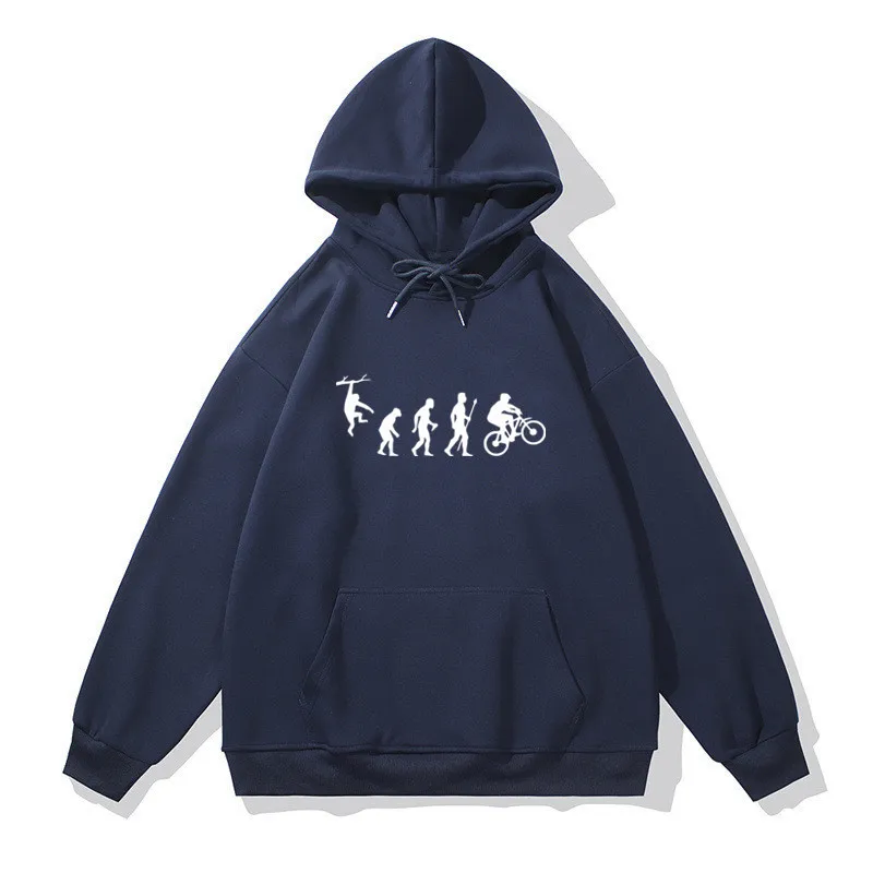 Mountain Biking Evolution Fashion Casual Men Women Cotton Hoodies Sweatshirts Hip Hop Streetwear