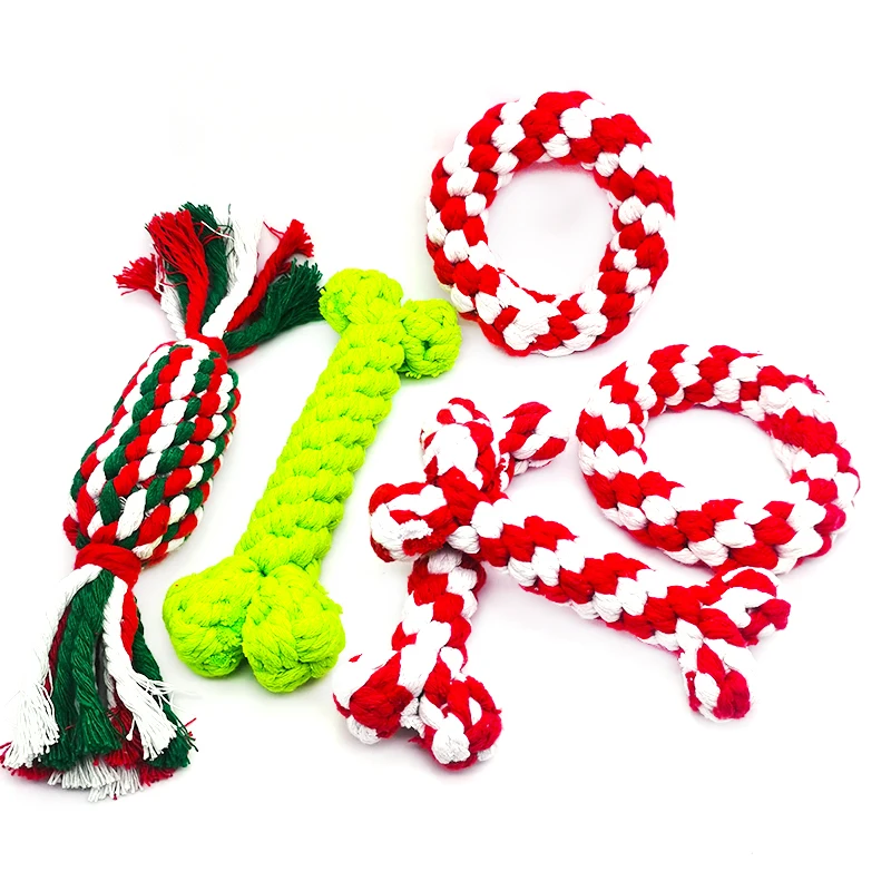 Pet Toy Chew Teething Cotton Rope Knot Ball Toys For Dog Tooth Clean Ball Bite-Resistant  Dog Chew Puppy Training InteractiveToy