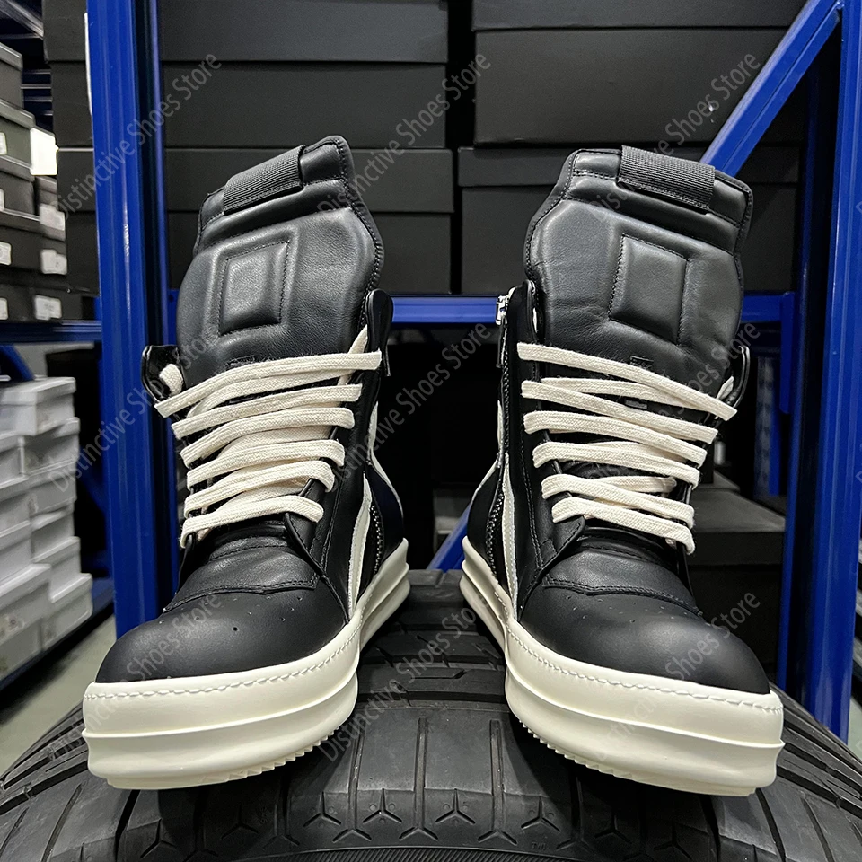 

Брендовые высокие женские кроссовки на плоской подошве RO, роскошная повседневная мужская обувь Geobasket, черные кроссовки из натуральной кожи, классические женские ботильоны