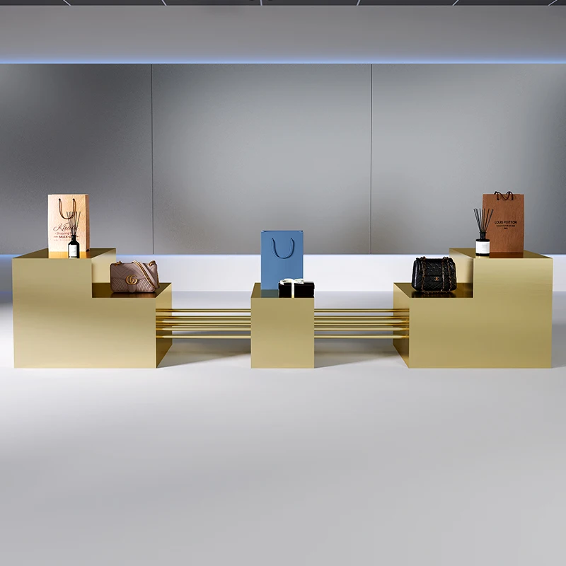 

Clothing Store Stainless Steel Nakajima Taihuitai Shopping Mall Store Display Table Beauty Shop Beauty Salon Product Display Tab