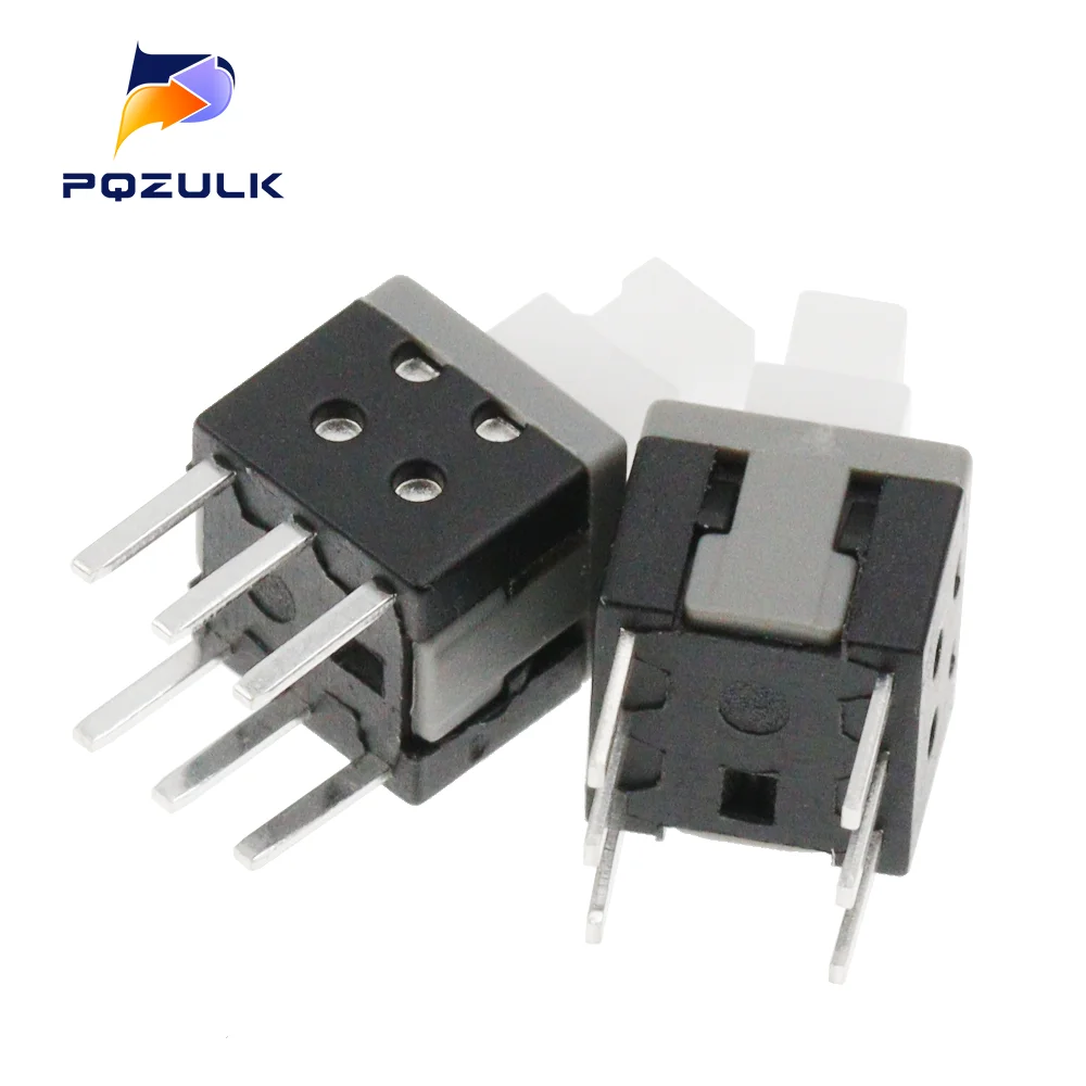 20PCS 5.8X5.8MM Push Button Switch DIP Double 6Pins Latching Switch 5.8*5.8 The Power Switch