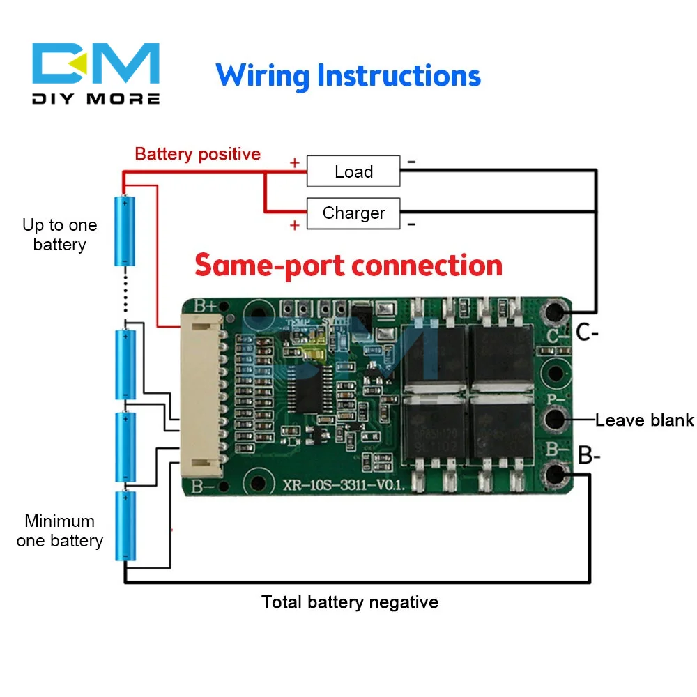 BMS 10S 36V 15A 18650 Lithium Battery Charge Protection Board Short Circuit Protection Common/Split Port for Ebike/Escooter