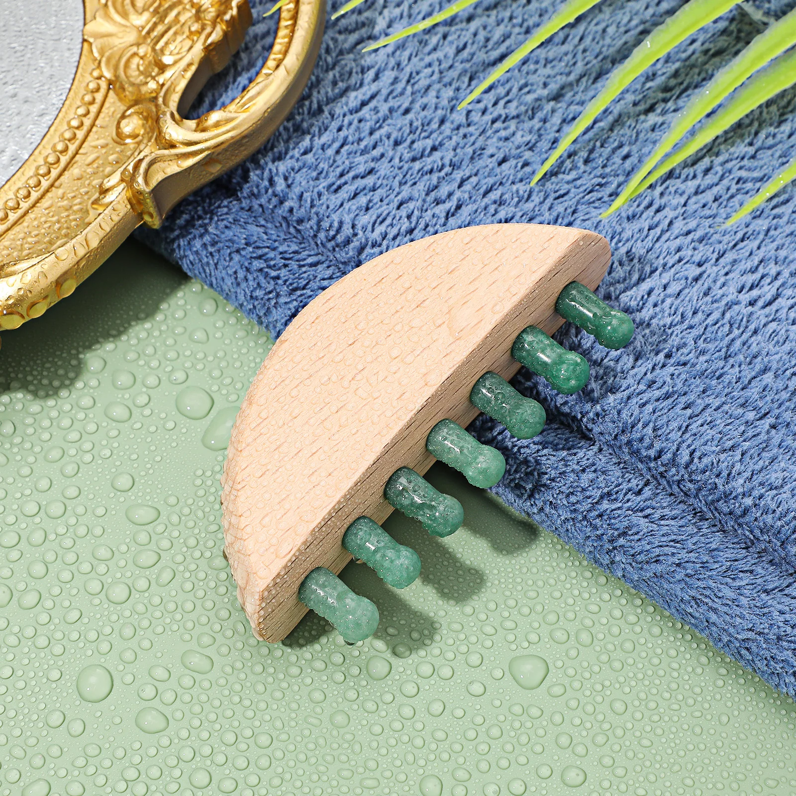 

1Pc Jade Wood Scalp Comb Gentle Massage Tool Hair Neck Relaxation Portable Safe Rounded Teeth Massager