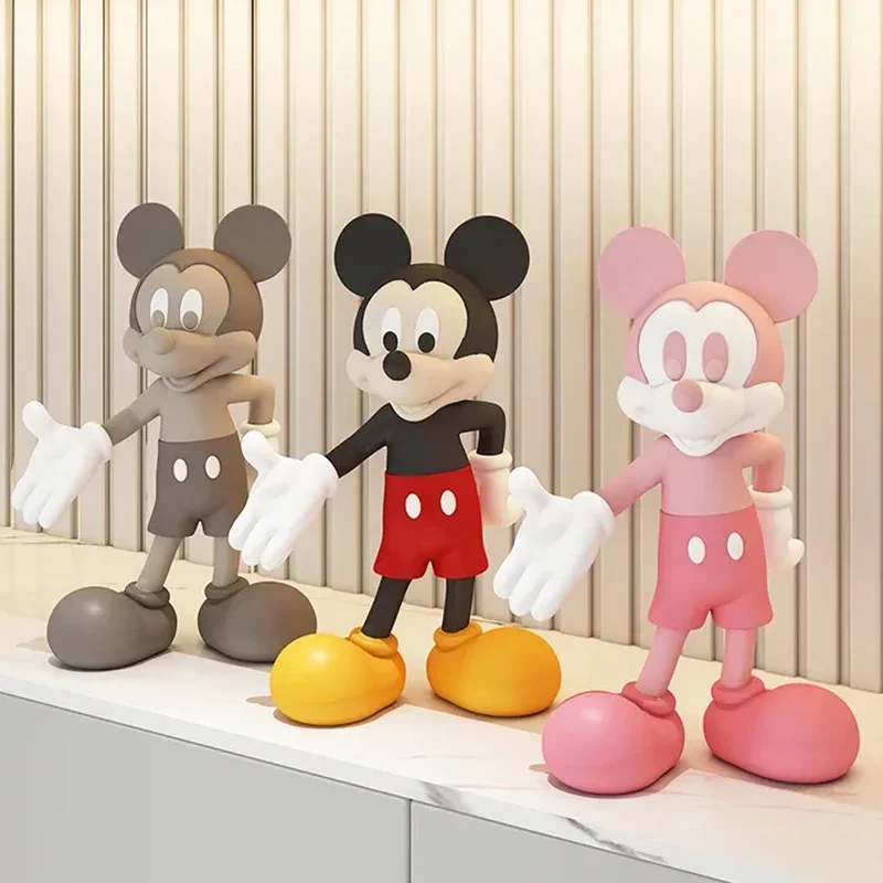 

29cm Anime Disney Mickey Figure Model Cartoon Mickey Ornament Doll Living Room Wine Cabinet Soft Decoration Children's Toys