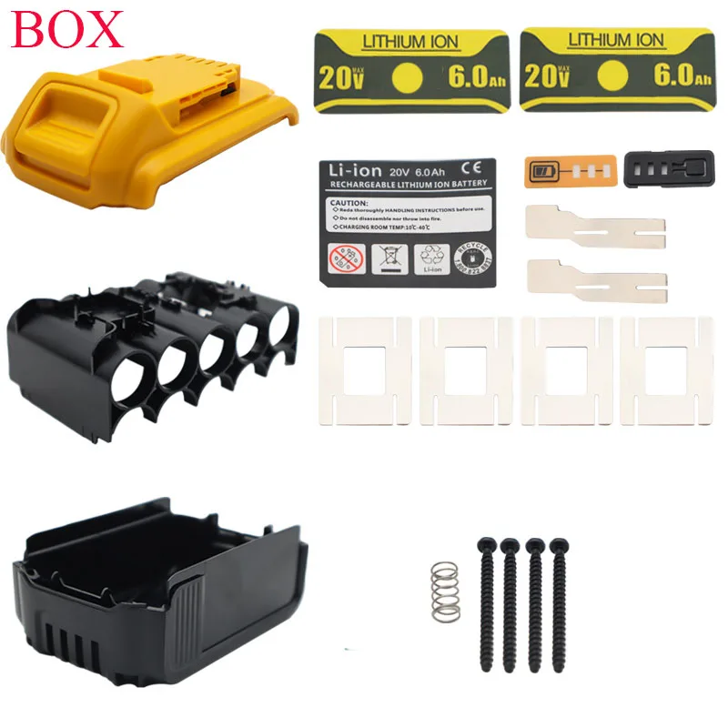Battery Storage Box For DeWalt 20V Lithium Batteries Plastic Case Kit For XR 18V DCB183 DCB204 DCB205 DCB206 Shell Housing