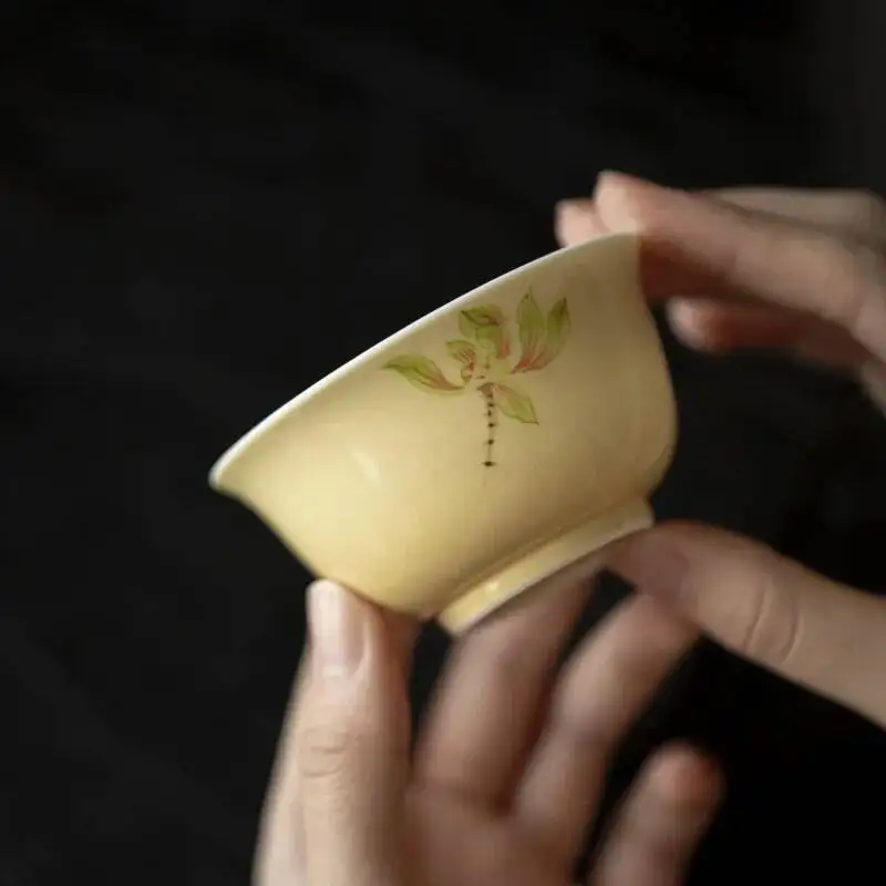 

Ручная роспись цветок магнолии чайная чашка Master Single Cup Персональная керамическая чашка для чая кунг-фу