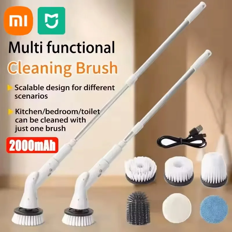 

Xiaomi MIJIA 6 in 1 Powerful Electric Cleaning Brush Wireless Spin Scrubber Brush Deep Cleaning Heads For Bathroom Kitchen