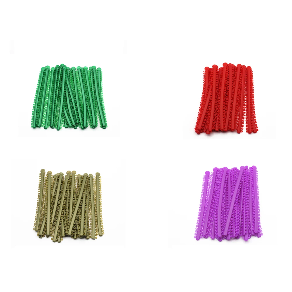 1000 Ties=20 Sticks Dental Orthodontic Elastic Ligature Ties Colorful Bands for Brackets Braces Orthodontics Treatment