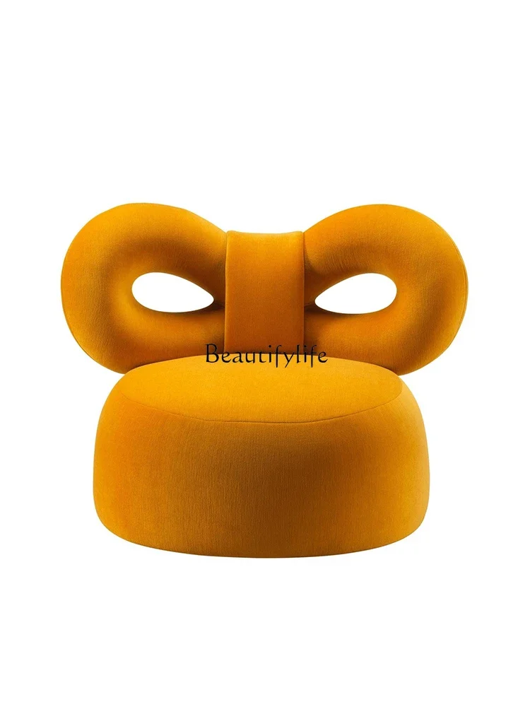 

LNordic bow velvet chair fiberglass soft bag single chair