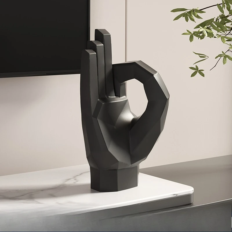 

Minimalist Geometric Gesture Sculptures, Resin Abstract Finger Sculptures, Indoor Desktop Decorations, Home Gifts