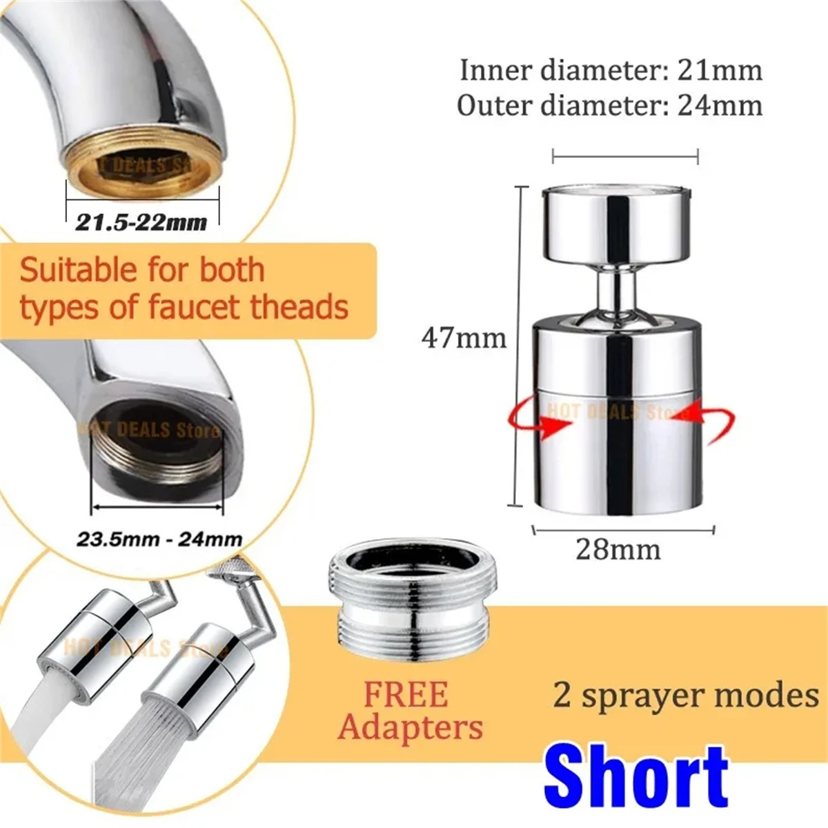 Dual Function Anti-splash Bubbler Kitchen Faucet Aerator 360 Degree Swivel Tap Water Diffuser Bathroom Water Filter Nozzle Mixer