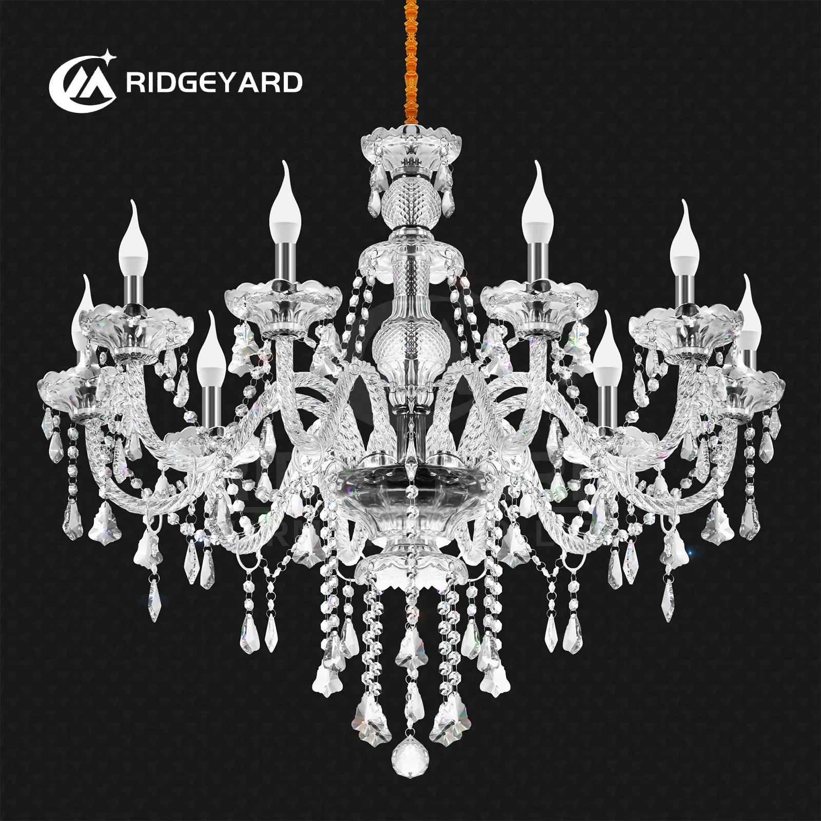 ridgeyard 418 bracos k9 lustre de cristal moderno luxo boutique estilo country para corredor sala estar sala de jantar quarto casa luz 01