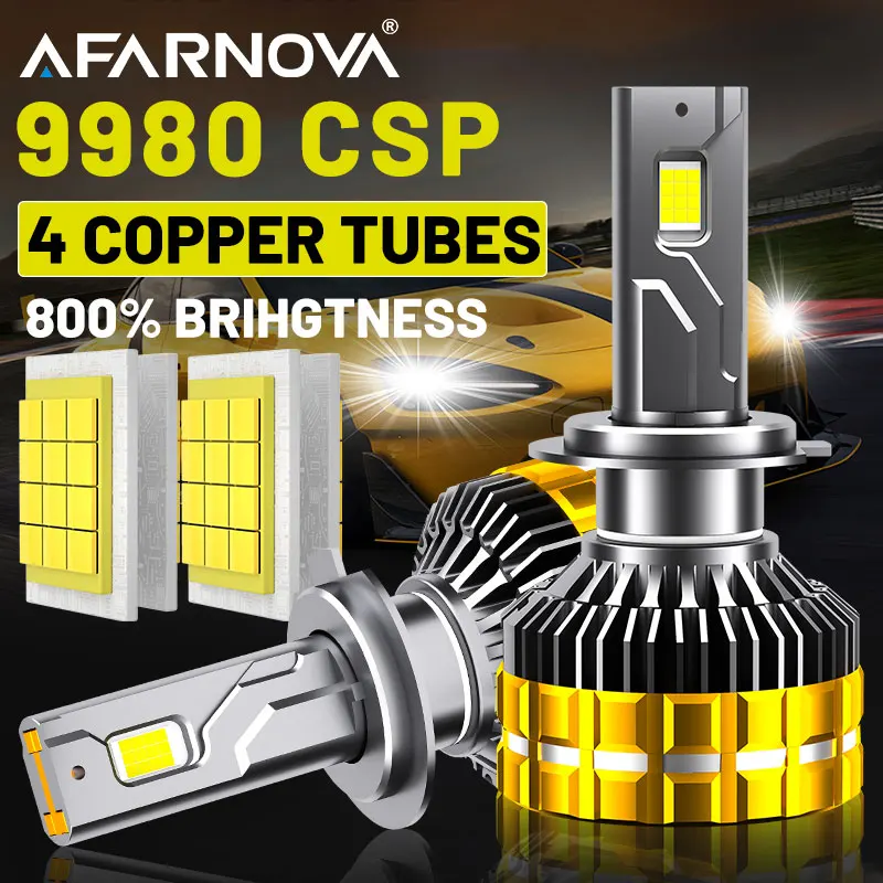 

2PC H7 H11 LED Headlight Bulbs Canbus H1 H4 H8 H9 9005 HB3 Auto Headlamps 4 Copper Turbo Lamp 6000K Car Light Controls 12V