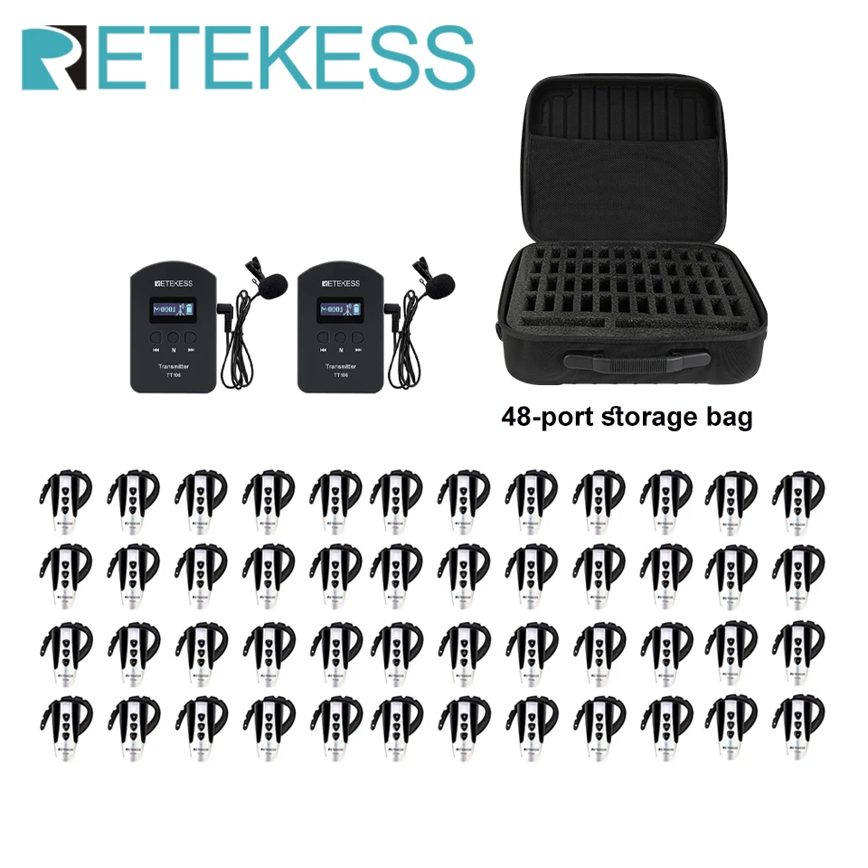 Retekess TT106 2.4G UHF Radio Guide Audio Guide System for Church Translation Factory Training Teaching Conference Meeting