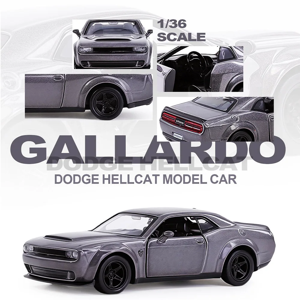 1:36 Dodge Challenger SRT Demon Sportwagen Legering Diecast Model Auto Speelgoed Met Pull Back Voor Kinderen Geschenken Speelgoed Collectie