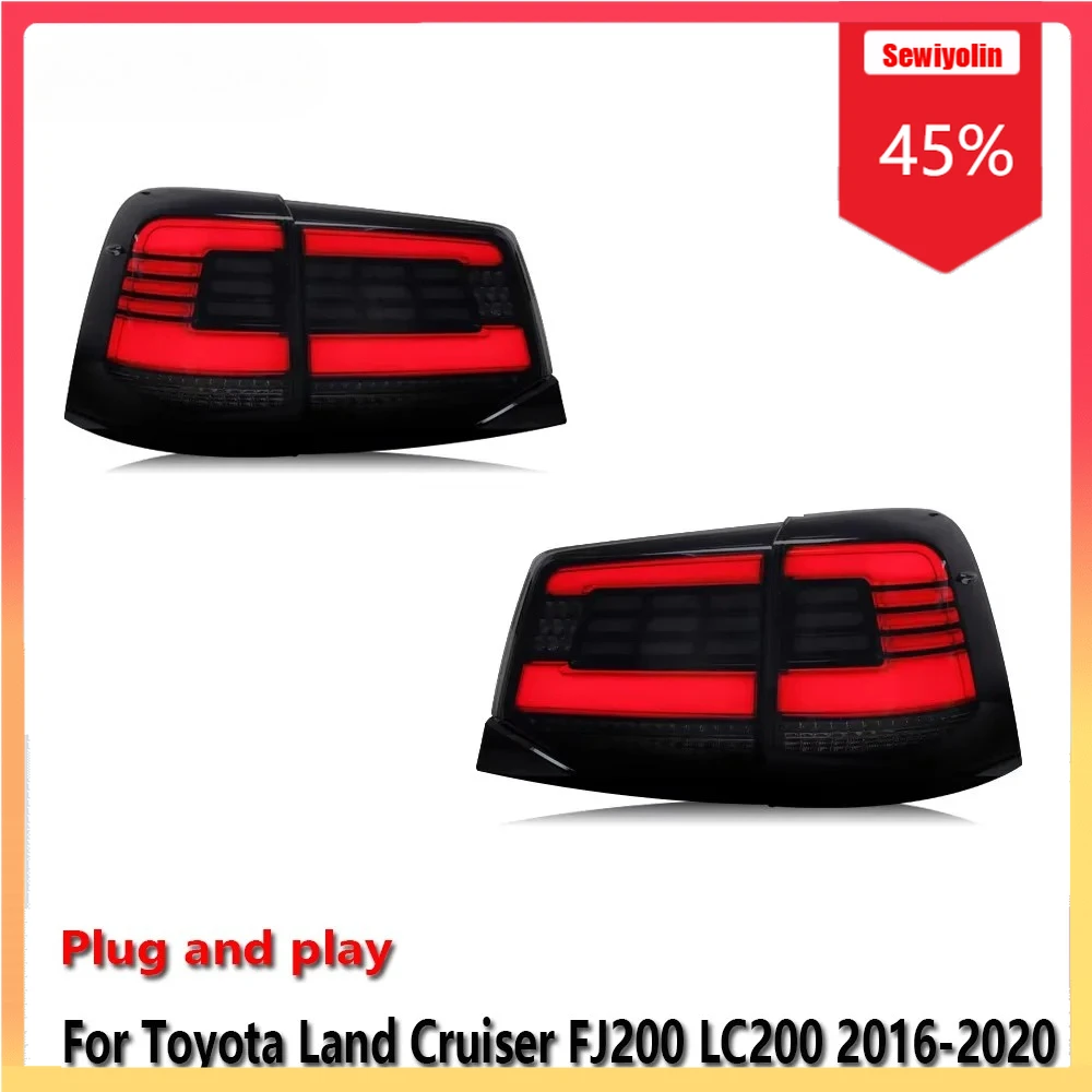 

Sewiyolin автомобильный светодиодный задний фонарь, автомобильные детали для Toyota Land Cruiser FJ200 LC200 2016-2020, противотуманные фары, указатели поворота и