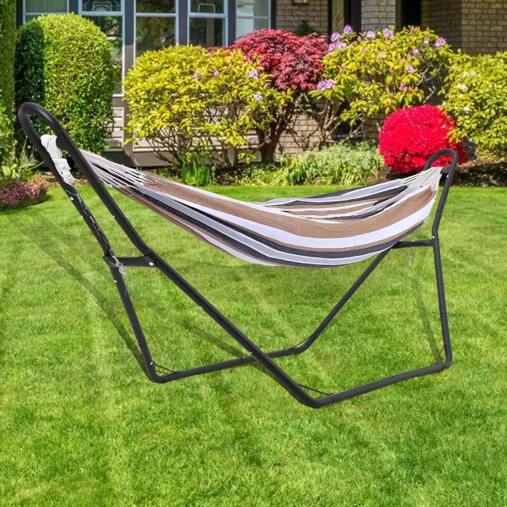 

Heavy-Duty Steel Hammock Stand, 110 * 35 * 45in 2 People, Portable Design, 9.5 to 14 ft Hammocks, Ideal Outdoor Balconies