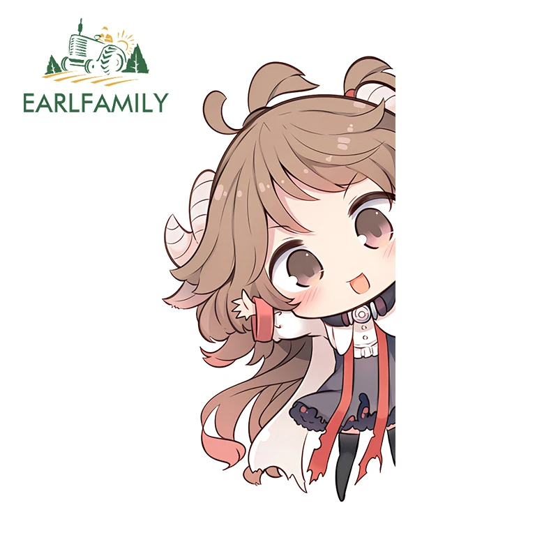 Earl family 13cm x 6,8 cm eyjafjalla niedlichen Aufkleber Spiel Chibi Mädchen Peeker Anime Kawaii Auto Aufkleber Sonnenschutz Laptop Vinyl Dekor