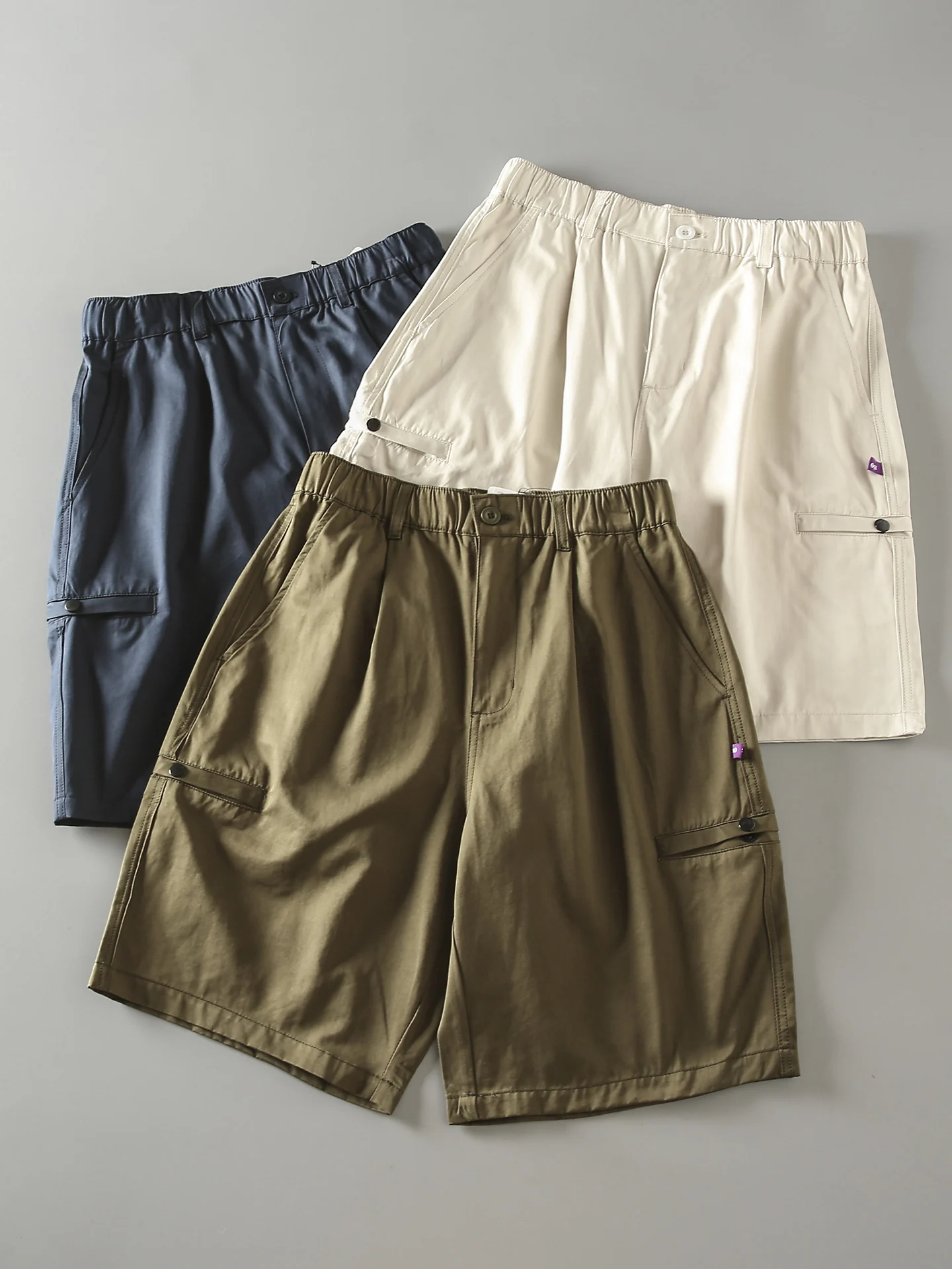 

Summer New Sle Loose Straight Leg Workwear orts American Casual Five-Quarter Length Outdoor Men's mid Waist Cargo Pants