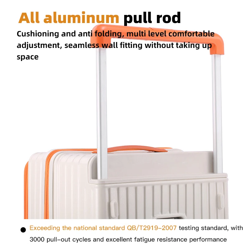 SUSHIMU أمتعة أمامية مفتوحة، حقيبة عربة قابلة للتوسيع، حقيبة كابينة مقاس 20 بوصة، حقيبة سفر نقية من البولي كربونات