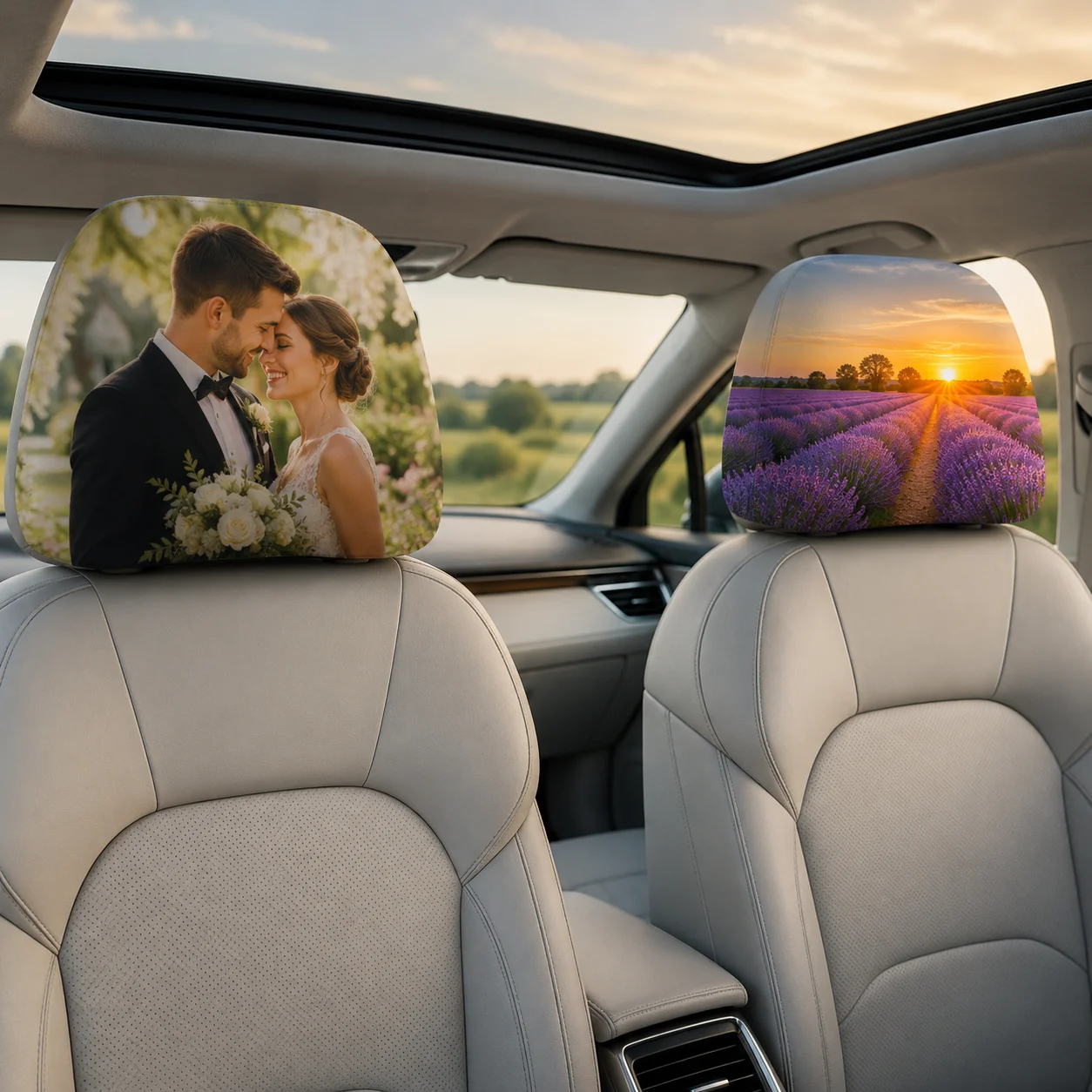Custom Name Car Headrest Cover Personalized Print Auto Seat Head Rest Protector Elastic Fabric Universal Car Interior Decoration image 6