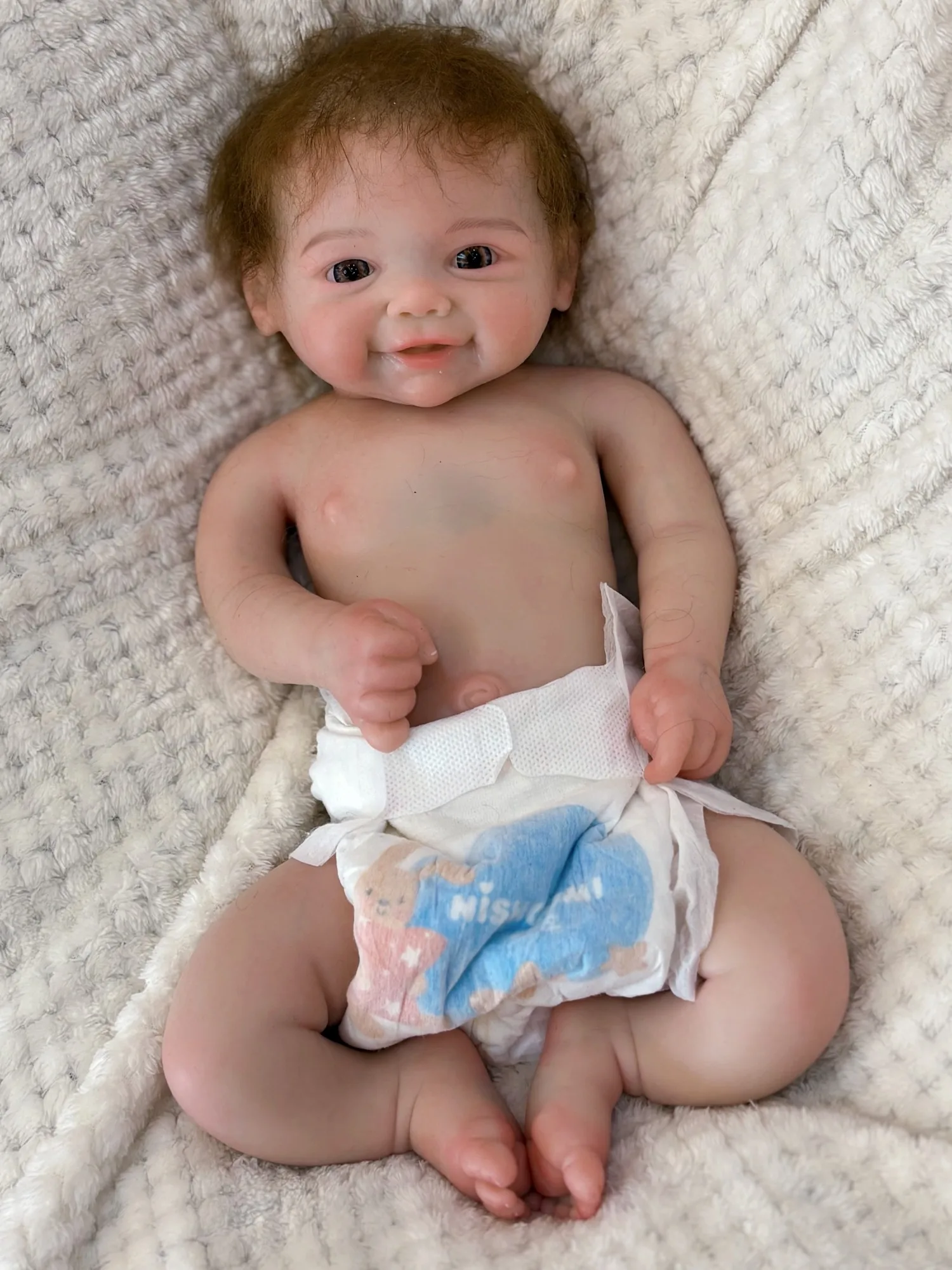 Silicone reborn menina 18 polegada à prova dwaterproof água boca aberta vivienne com cabelo enraizado realista recém-nascido boneca reborn corpo de silicone