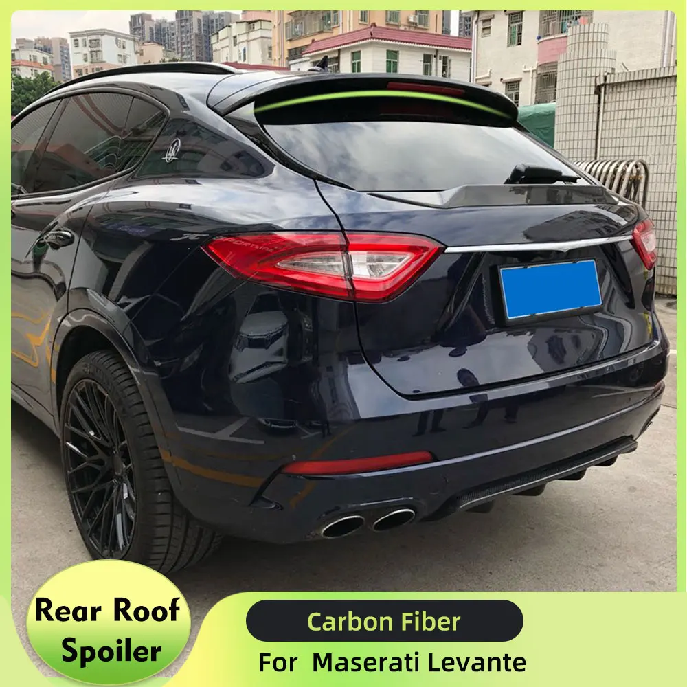 

Carbon Fiber Car Rear Trunk Roof Spoiler Window Wings for Maserati Levante Sport Utility 4-Door 2016-2018 Tail Roof Spoiler Lip