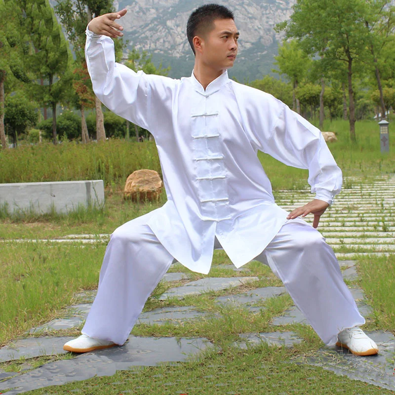 USHINE HX11 White Blue Yellow Tai Chi Performance Clothing Long Sleeve KungFu Uniform Wushu TaiChi Uniform Clothes Man Woman