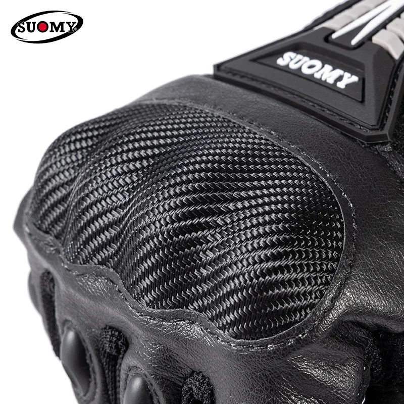 SUOMY Half Finger Summer Motorcycle Gloves Men Women Breathable Anti-Slip Anti-Drop Motorbike Bicycle Riding Gear
