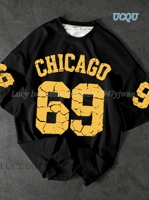 Mens 69 Chicago 18 Printed Short Sleeve T Shirt ManO-Neck Sportwear Jersey  Racing Football Tee Vintage Casual Tops Men Clothes