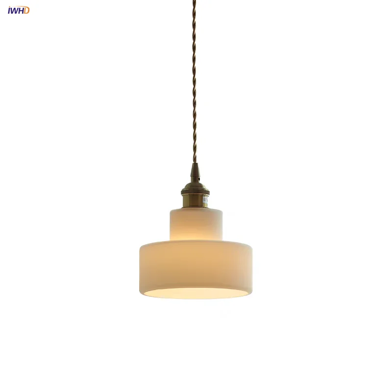 

IWH White Glass LED Pendant Light Fixtures Aisle Kitchen Restaurant Home Decor Copper Nordic Modern Hang Lamp Lamparas Colgantes
