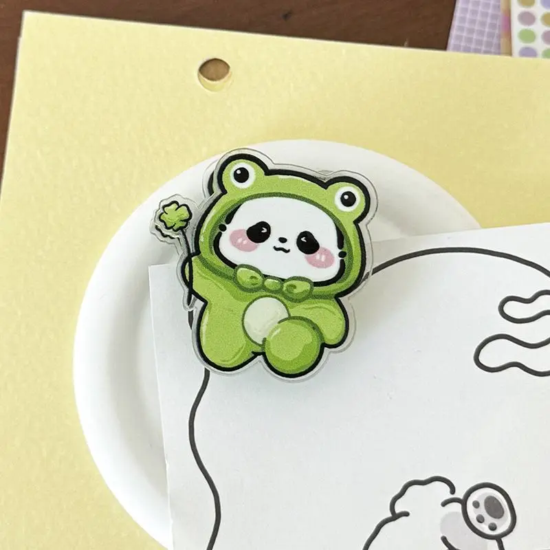 National treasure Panda double-sided acrylic note holder for school supplies, multi-functional storage and sealing holder