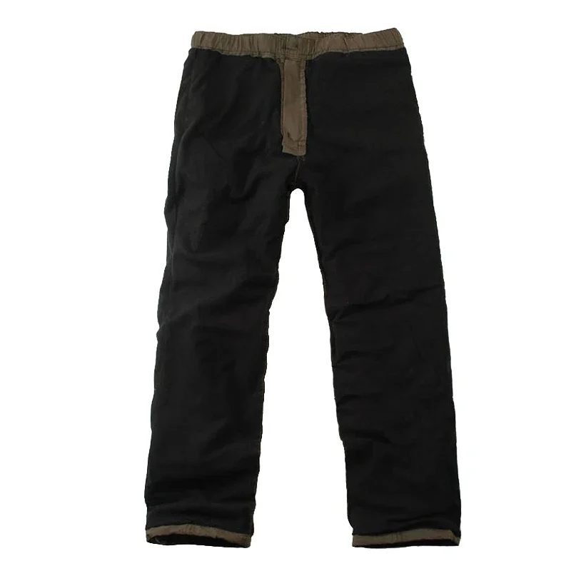 Pantalones Cargo gruesos de forro polar para hombre, de doble capa Pantalones rectos, pantalones casuales de algodón, pantalones militares tácticos, pantalones holgados, pantalones cálidos, Invierno