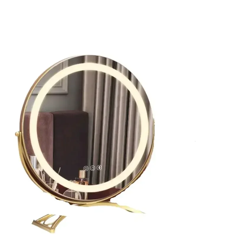 

Высокое качество зеркало для макияжа настольный светильник для спальни креативное настольное зеркало минималистичный круглый большой Espelho Com светодиодные предметы для украшения дома
