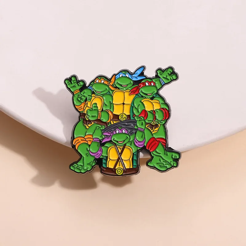 TMNT Teenage Mutant Ninja Turtles Brooch Cartoon Enamel Pins Funny Anime Creative Cute Jackets Brooches Badge Jewelry Decor Gift