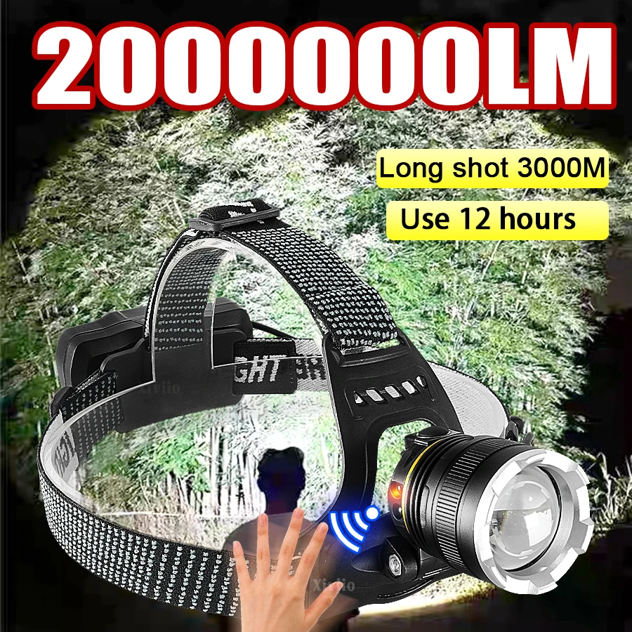 

Strong Light XHP160 LED Headlamp Super Bright induction Head Flashlights USB Rechageable Portable Head lantern Fishing Camping
