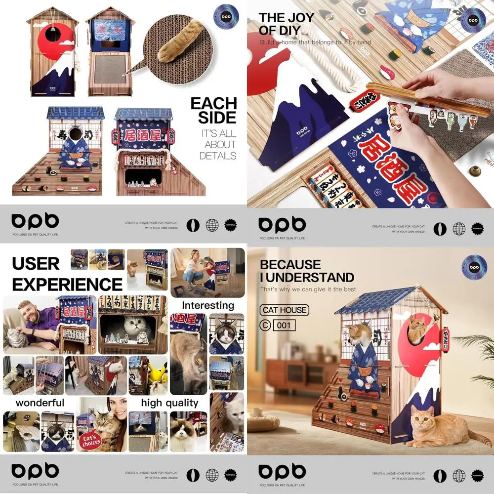 

Двухъярусная лежанка-домик для кошек, подарок на день рождения (75x72x46 см)