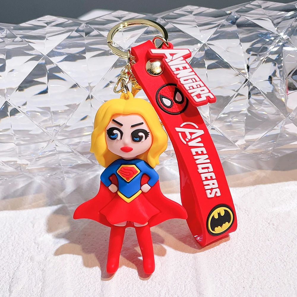 DC Comics Batman Wonder Woman Suicide Squad Anime Cartoon Keychain Doll Keyring Bag Pendant Couple Car Key Holder Accessories