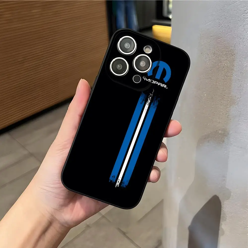 Mopar Teile Handyhülle für IPhone 16 Pro Max 15 14 13 Mini 12 Pro 11 XS Max 7 8 Plus Schwarz Soft Shell