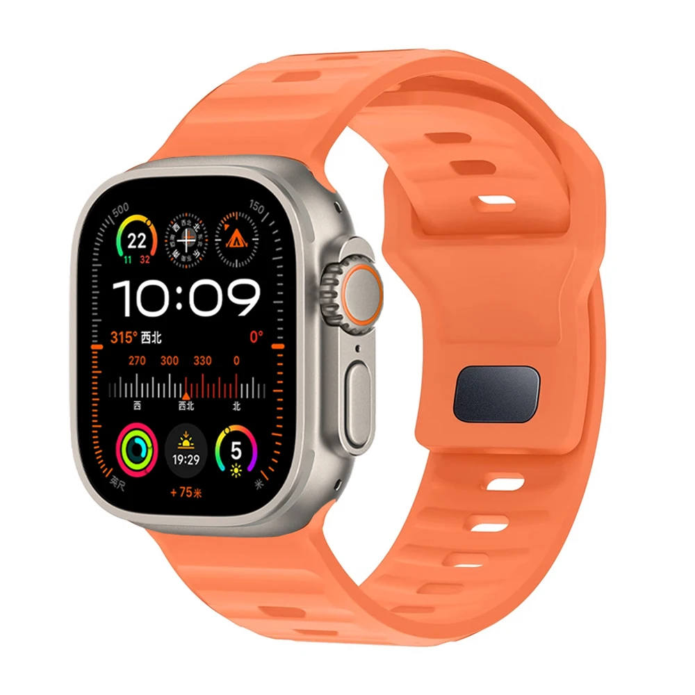 Silikonarmband für Apple Watch 44mm 49mm 40mm 45mm 42mm 46mm Armband iWatch Serie 12 11 9 8 7 6 SE 10 Ultra 3 4 2