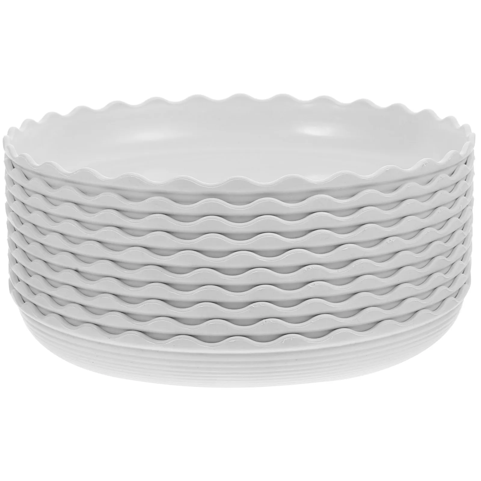 

10Pcs Round Flower Pot Saucer Plant Drip Tray Thick PP Material Easy Clean Non-Slip Drainage Tray for Indoor Outdoor Gardens