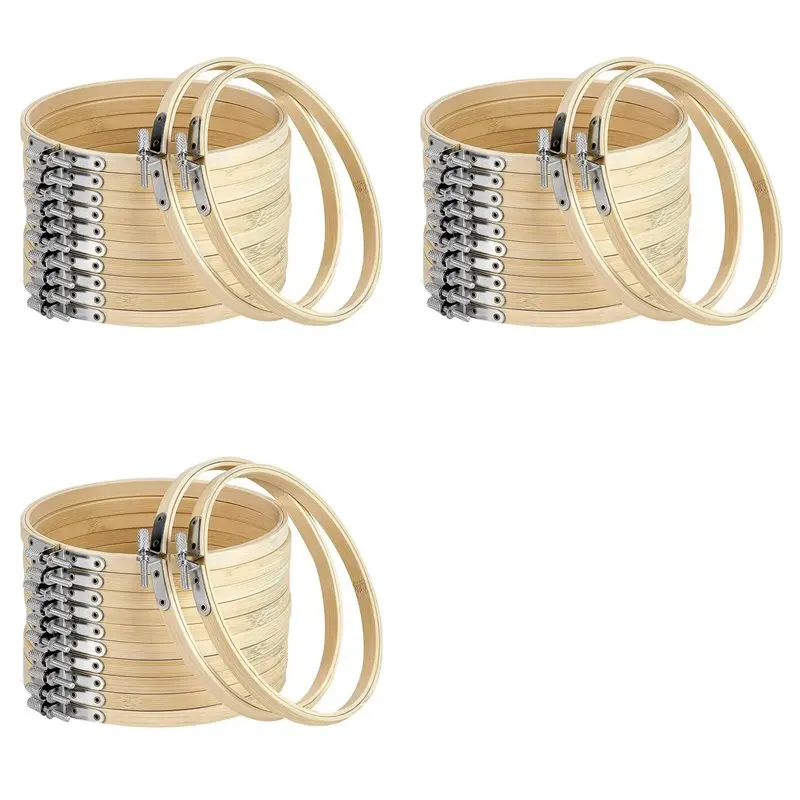 

Набор из 36 деревянных пялец для вышивания диаметром 6 дюймов, простые в использовании, для вышивки крестом, рукоделия и декора.