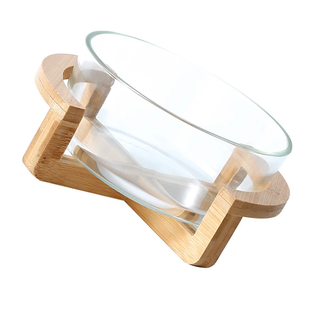 

1 set Heat Resistant 800ml Transparent with Dessert Bowl Base Salad Fruit Snack Kitchen Tableware Glass Salad Bowl Bowls